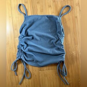 Adjustable pastel blue crop top